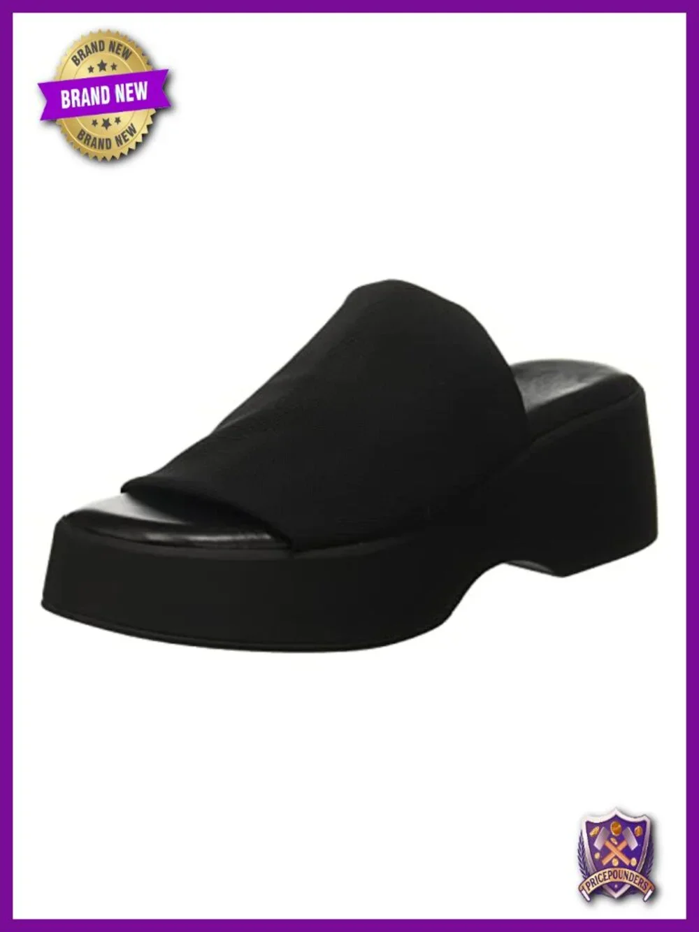 Slide Platform Wedge Sandals, Open Toe, Slip On, Elastic Band, EVA Sole